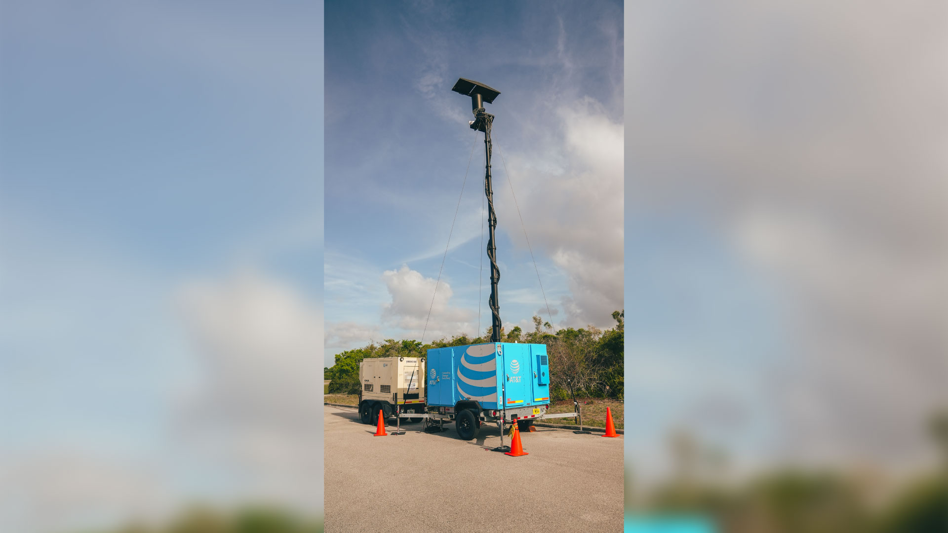 AT&T LEO Cell Trailer (LCT) deployed to support public safety on FirstNet for the Artemis II Launch