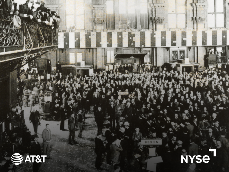 Action on the NYSE trading floor, 1965